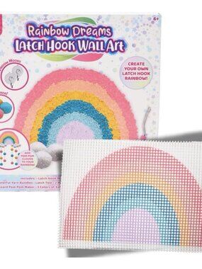 Rainbow Dreams Latch Hook Wall Art Girls Birthday Craft Yarn Art